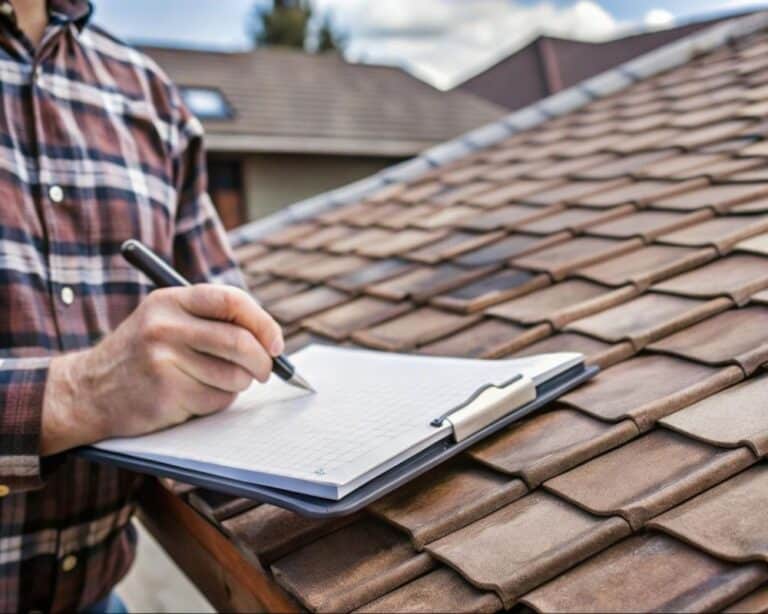 home inspector on roof